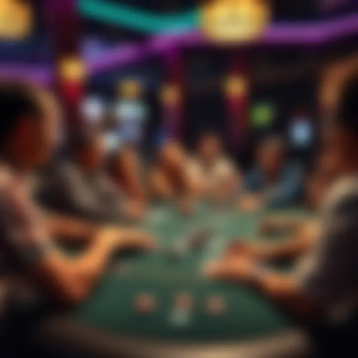 People enjoying a lively poker game at Talking Stick in Arizona, with chips and cards on the table.