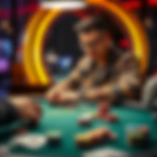 Poker tips for low stakes A person playing poker at a table with chips and cards, focused on making strategic moves