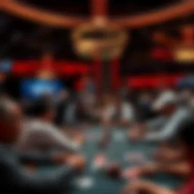 Players gathered around poker tables at a WSOP event in Canada, showcasing excitement and competition.