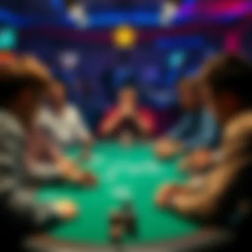 Players at a poker table showing frustration and distraction during a tournament due to inappropriate behavior.