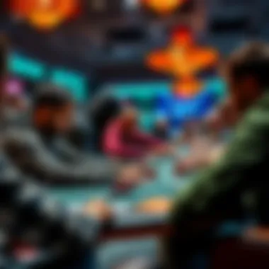 Players Competing in a Poker Tournament Group of players at a poker table focused on their cards during a tournament