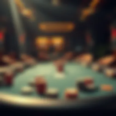 Poker Tournament Setup A well-arranged poker table with chips and cards ready for a tournament