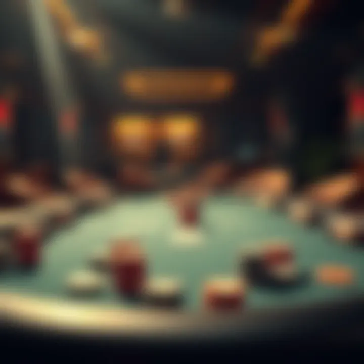 Poker Tournament Setup A well-arranged poker table with chips and cards ready for a tournament