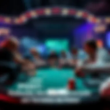 Players at a poker table competing with reduced starting stacks