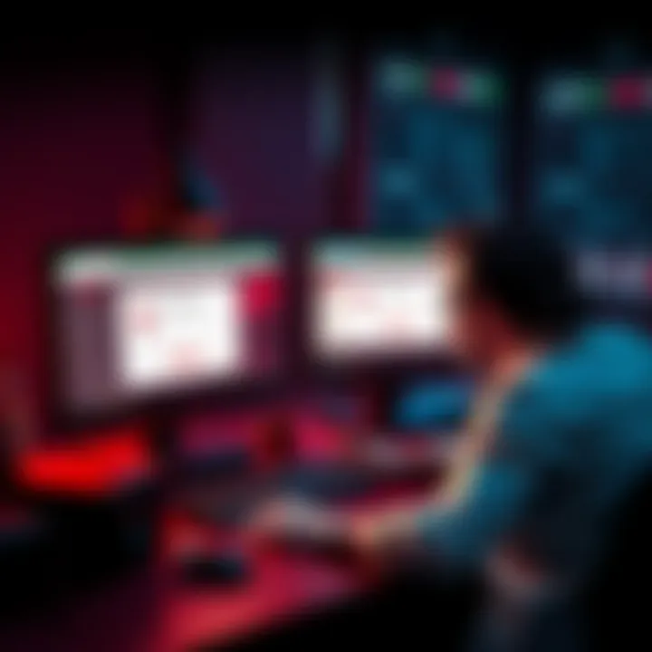 A frustrated person sitting at a computer, looking at error messages related to Poker Tracker 4 license problems.