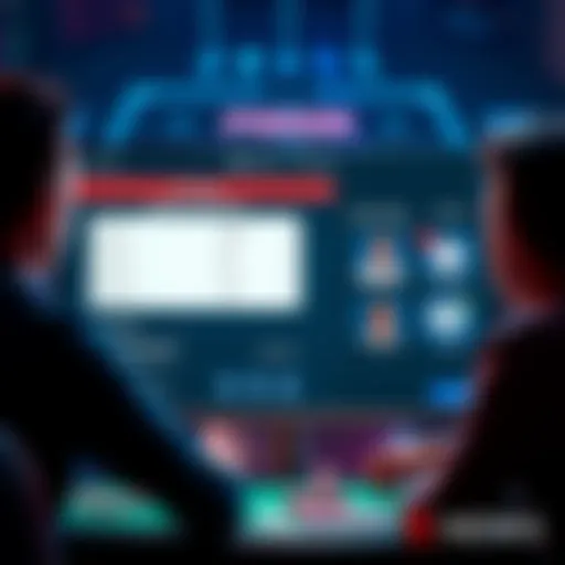 A digital screen showing a poker training app with math concepts, highlighting pot odds and opponent profiles.