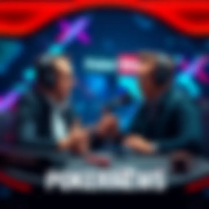 Two hosts discussing poker on a podcast, showing frustration from viewers