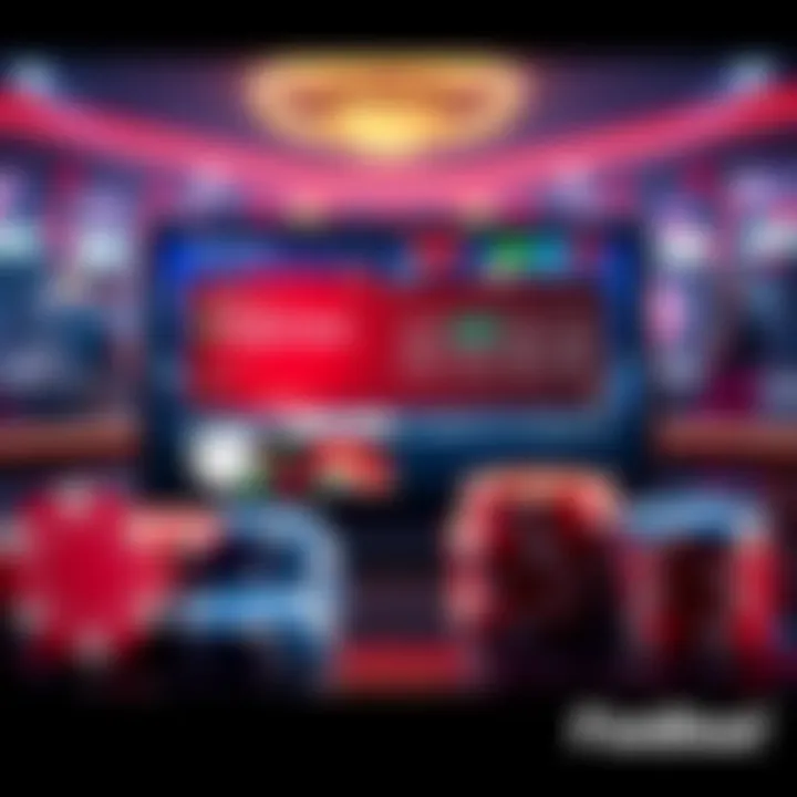 Screen showing new Pokerstars tournaments interface on FanDuel with poker chips and cards