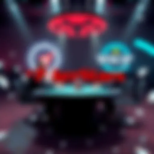 A poker table showing players engaged in a game with PokerStars and WSOP logos in the background