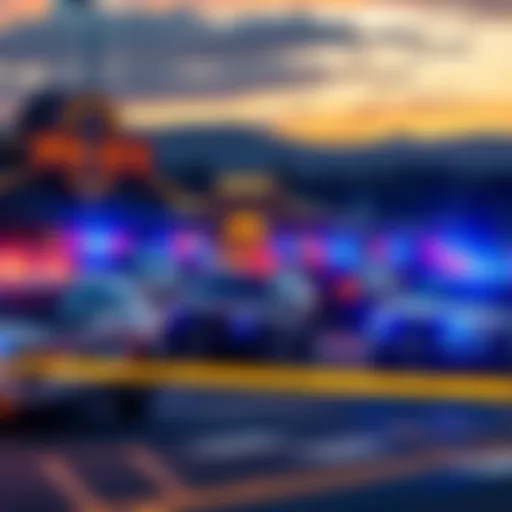 Multiple police vehicles near Monarch Casino in Blackhawk, Colorado, with blocked parking lot