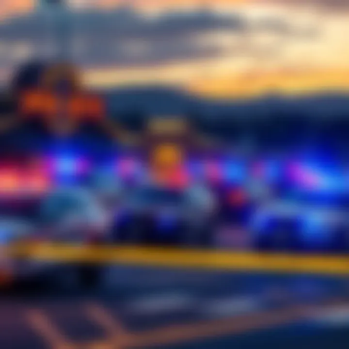 Multiple police vehicles near Monarch Casino in Blackhawk, Colorado, with blocked parking lot