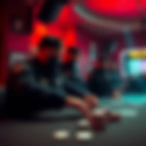 Houston police officers conducting a raid at an illegal poker room, showing tables and poker chips