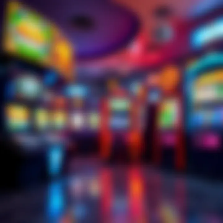 A vibrant selection of slot machines and crash game screens, showcasing popular games in a casino environment.