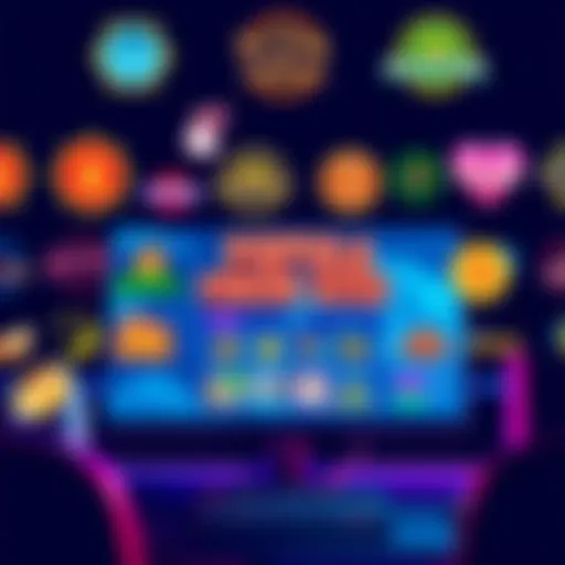 A collection of online pokies site logos and a computer screen displaying a game, showcasing popular gaming options for 2026.