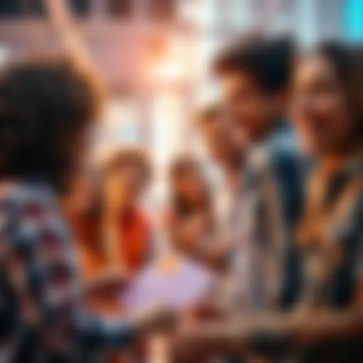 A group of happy people smiling and engaging in activities that promote well-being