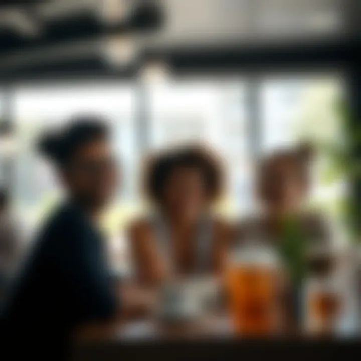 A group of friends smiling and sharing positive vibes at a coffee shop, symbolizing hope and optimism for the week ahead.