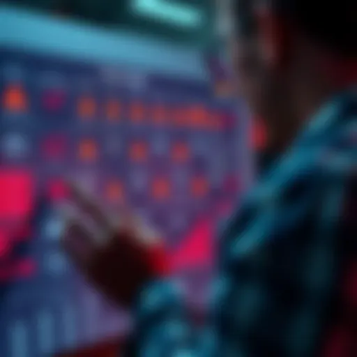 A person looking at a chart with warning symbols, analyzing risks in various scenarios.