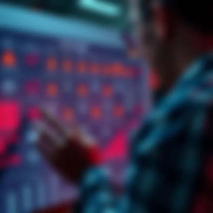 A person looking at a chart with warning symbols, analyzing risks in various scenarios.