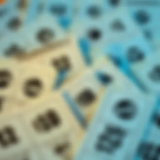 A collection of Powerball lottery tickets showing winning numbers and prizes over $1 million
