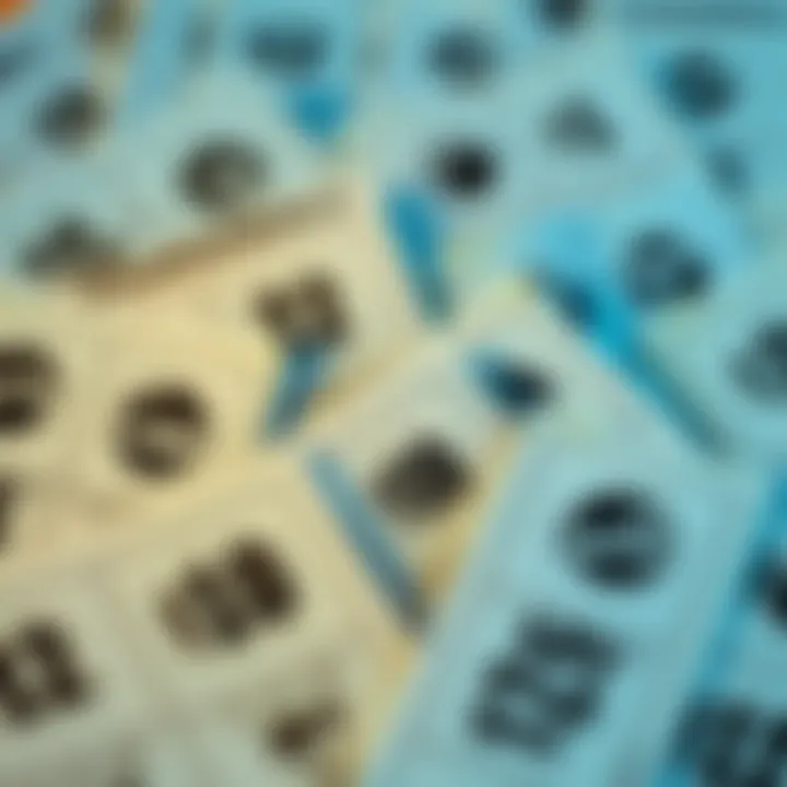 A collection of Powerball lottery tickets showing winning numbers and prizes over $1 million