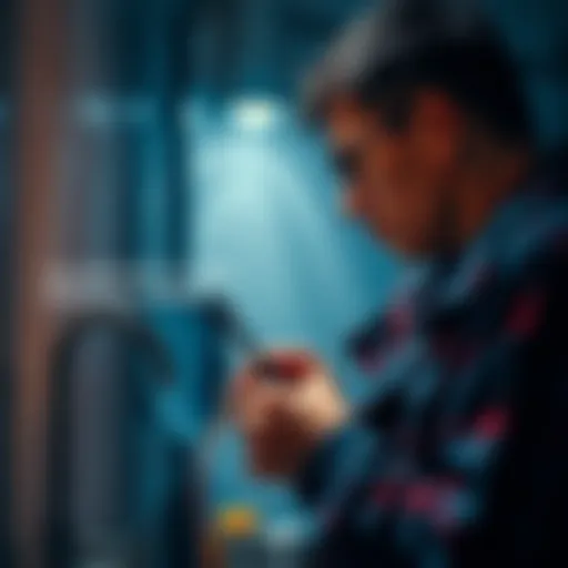 A person fixing a leaky faucet with tools, showing practical problem-solving skills.