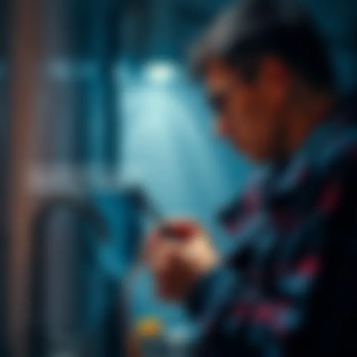 A person fixing a leaky faucet with tools, showing practical problem-solving skills.