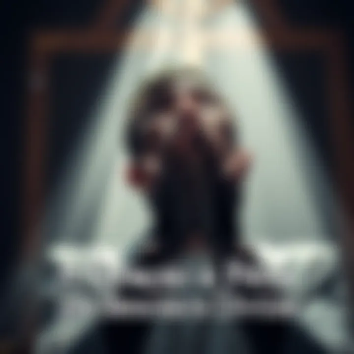 A person praying with hands clasped and eyes closed, reflecting deep faith and connection to God, surrounded by soft light.