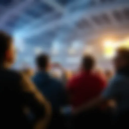 A group of excited fans watching a Premier League match and discussing their betting strategy.