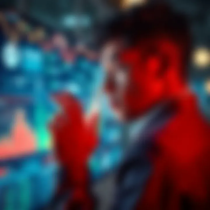A person looking at a digital screen with future trends and tips