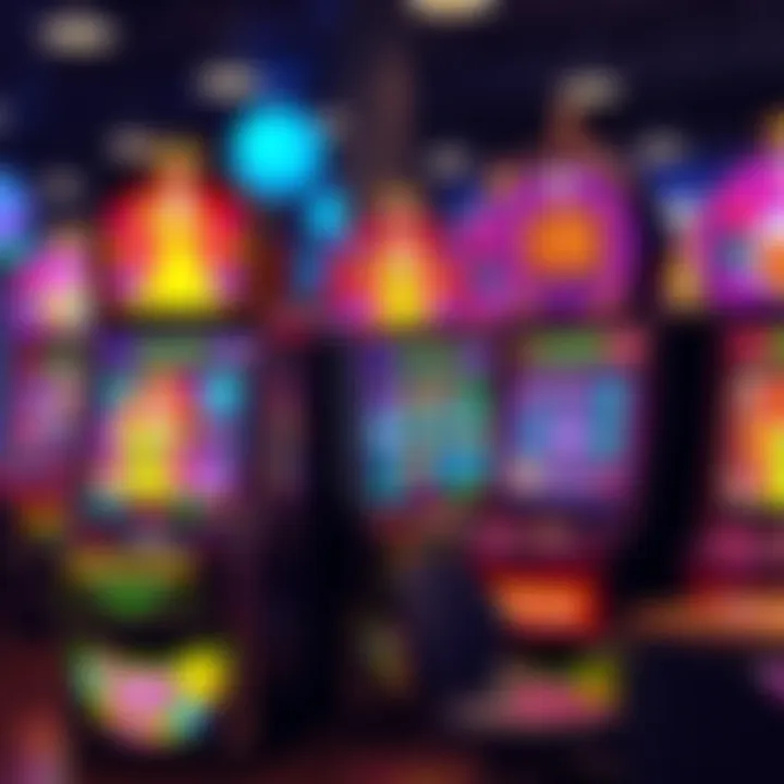 Brightly lit slot machines featuring princess themes with colorful graphics and animations