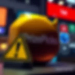 PrizePicks logo alongside a warning sign indicating potential fraud allegations