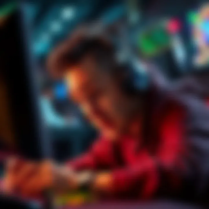 A person looking distressed while gaming, representing issues with gambling addiction.