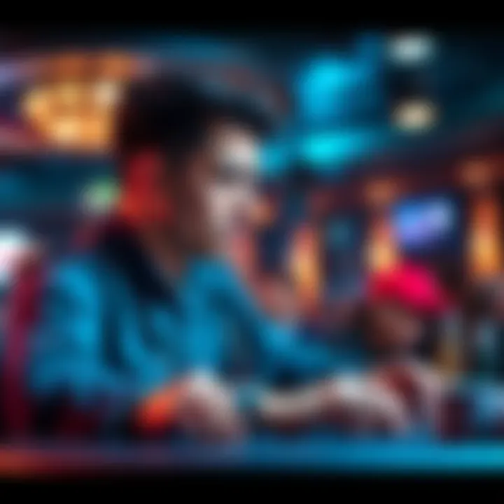 A focused poker player at a table, contemplating strategies while reviewing investment options for tournaments.