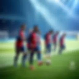 PSG players training on the field ahead of their challenging match