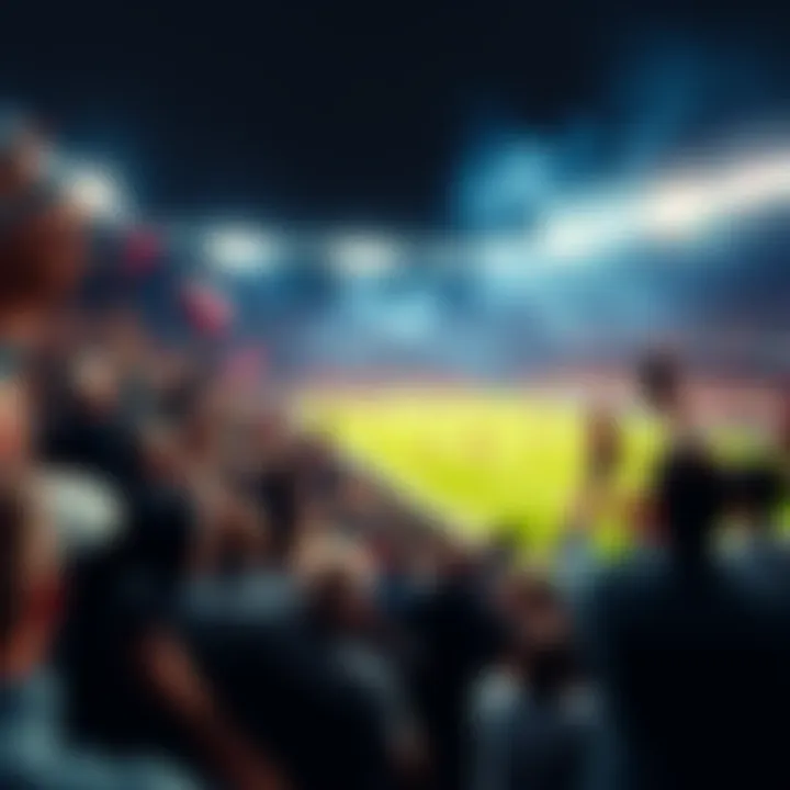 Fans cheering for PSG and Arsenal during a heated match