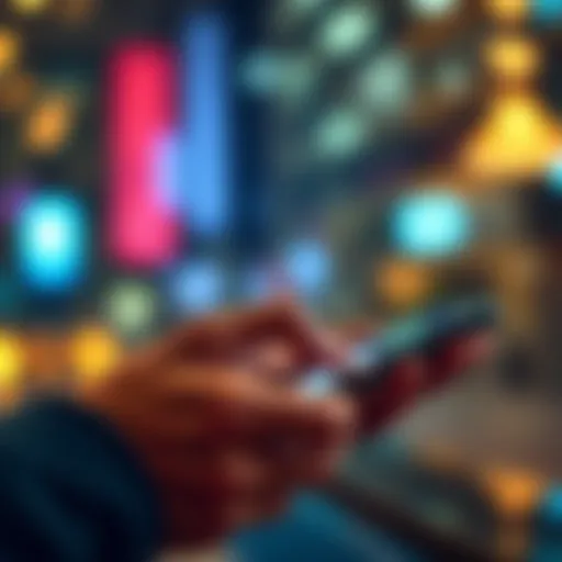 A person typing on a phone, expressing gratitude on social media.