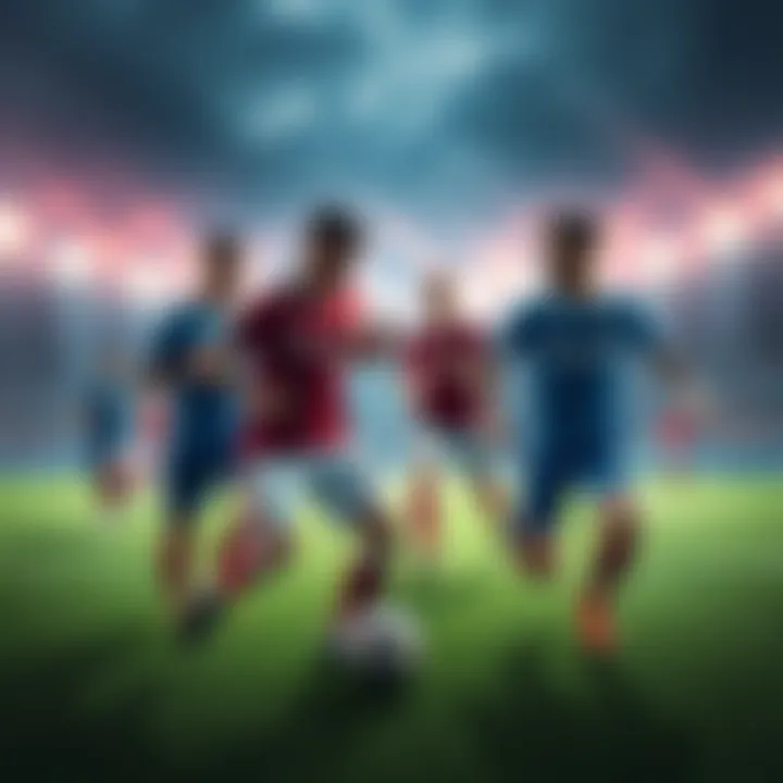 Quads team players struggling on the field against Royal in a tense soccer game