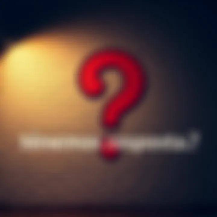 A large question mark painted on a brick wall, symbolizing the search for answers and clarity.