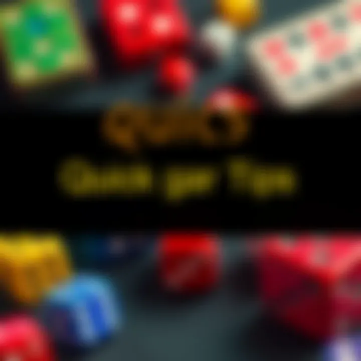 A colorful graphic showing various board games and dice, with text suggesting quick tips for today's games