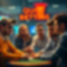 A group of individuals discussing their decision to stop gambling, showing signs of frustration and seriousness.