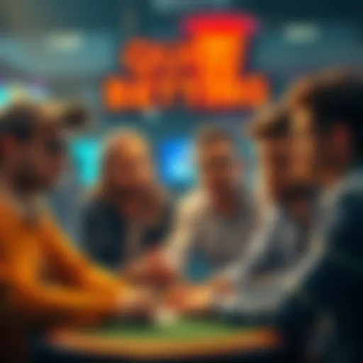 A group of individuals discussing their decision to stop gambling, showing signs of frustration and seriousness.