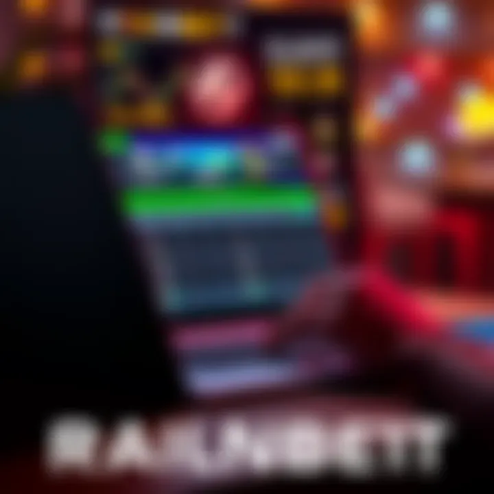 A person reviewing online betting options on a laptop with a focus on Rainbet's features and bonuses.