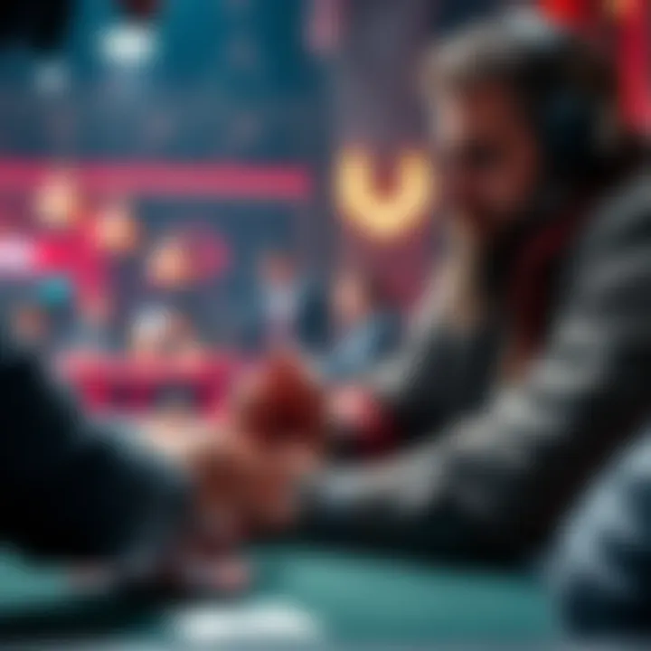Rampage makes a tough decision to fold during a heated poker hand against Mariano with significant chips on the table.
