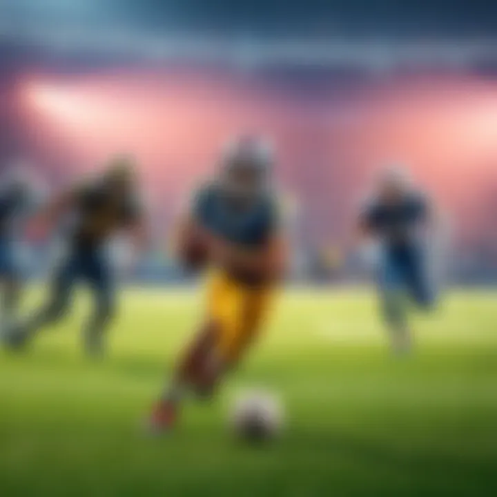 Players from Rams and Bills competing during a Monday Night Football game