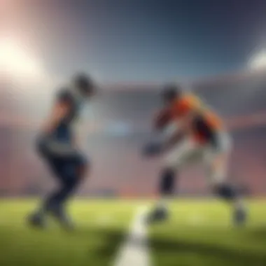 Rams vs Broncos NFL Matchup Los Angeles Rams and Denver Broncos players on the field during Sunday Night Football