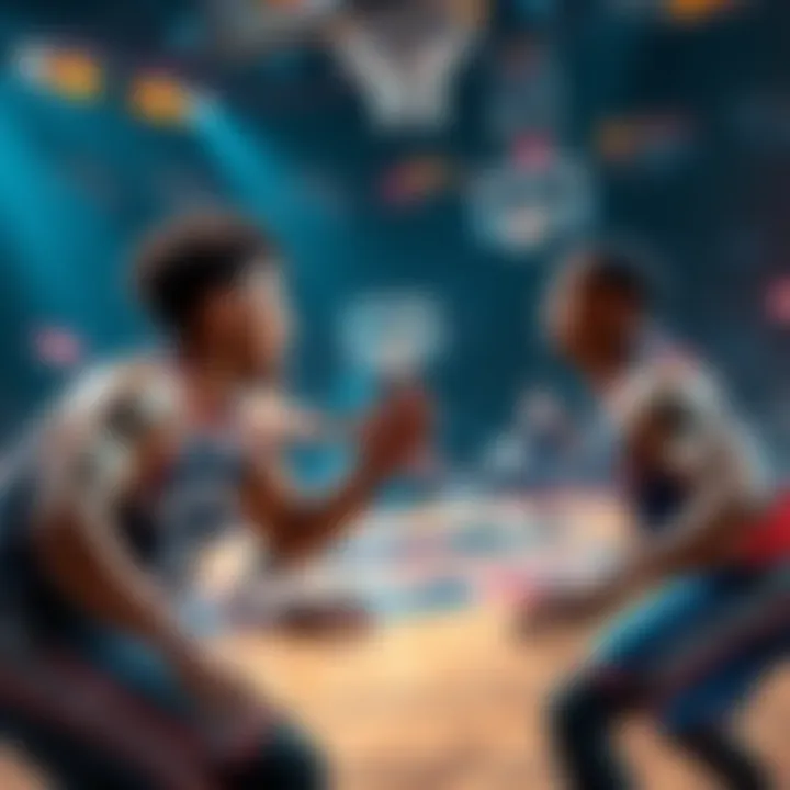 Players from the Raptors and Pistons competing on the court during an intense NBA game