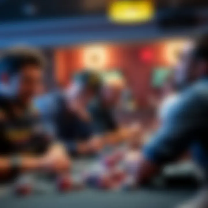 Players reacting to rare quads at a poker game in Tampa, capturing their surprise and excitement.