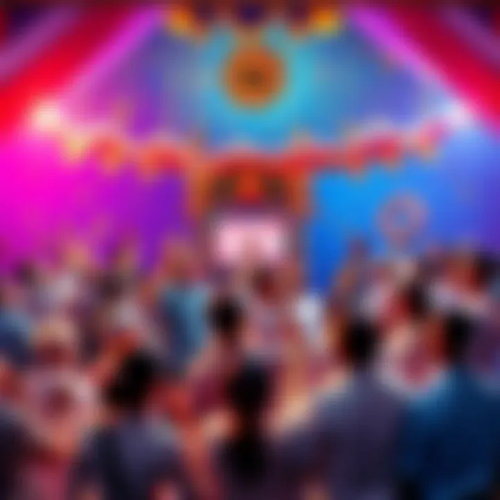 A group of people gathered to celebrate RBI Day with banners and decorations, showing excitement and community spirit.