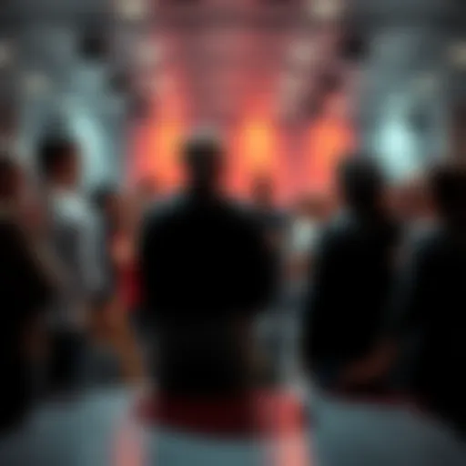 Group of people engaged in a heated discussion about the concept of reasonable shove at a forum