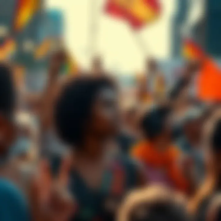 A collage showing diverse people participating in a protest, illustrating current social movements and their impact on society.